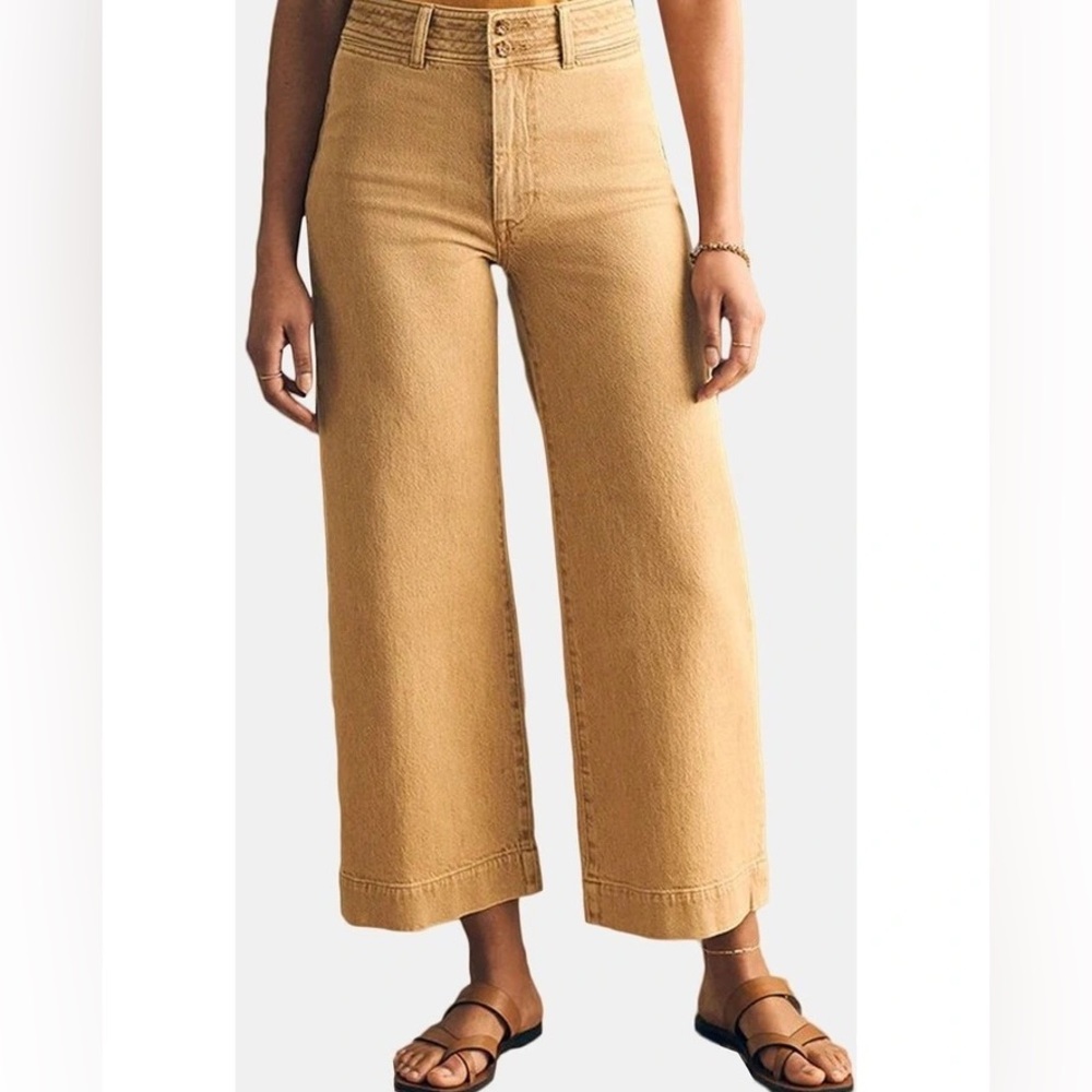 Faherty Harbor Crop Wide Leg Jeans- Sand- Size 30 - Picture 4 of 10